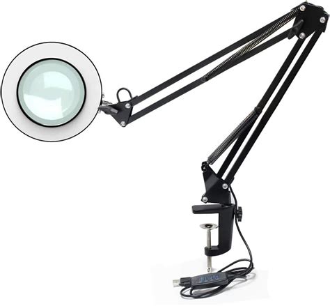 Magnifying Glass With Led Light Desk Lamp 3 Color Modes Stepless Free