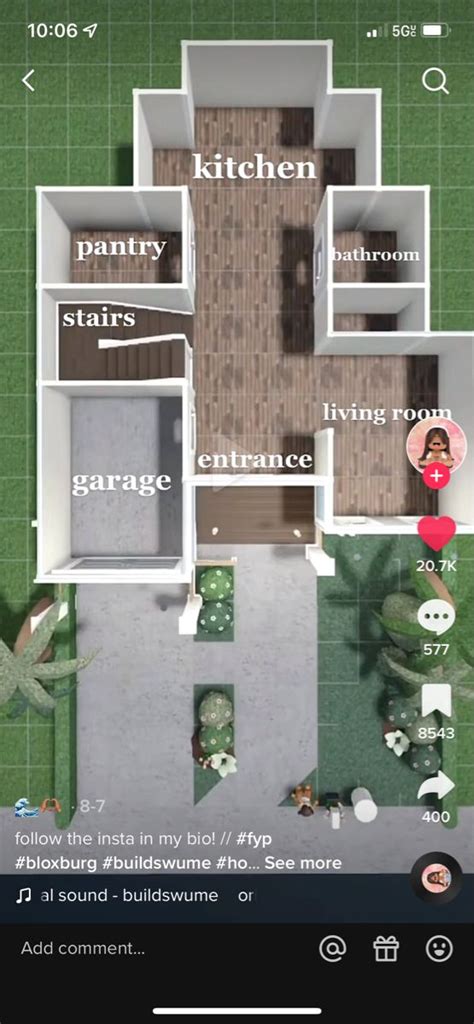 Small House Floor Plan with Lots of Room and Furniture