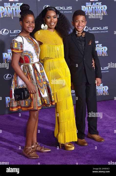 Angela Bassett Bronwyn Vance And Slater Vance At The Black Panther