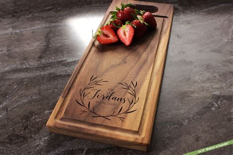 Personalized Engraved Cheese Board With Name And Laurel Etsy