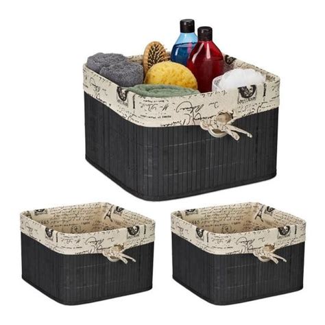 Panier De Rangement En Bambou Lot De Cdiscount Maison