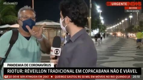 Repórter da GloboNews é interrompido ao vivo e reage estou trabalhando