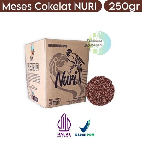 Jual Meses Cokelat NURI 250gr Meises Coklat Butir Terlaris