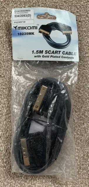 Argos M Scart Lead Cable Pin Gold Scart Video Tv Vcr Rgb Dvd