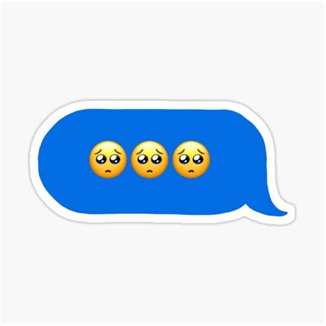 "Sad Face Emoji Text Message " Sticker by saraeckles | Redbubble