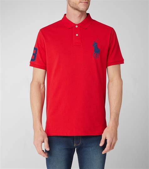 Polo Ralph Lauren Playera Tipo Polo Rojo Manga Corta Hombre El