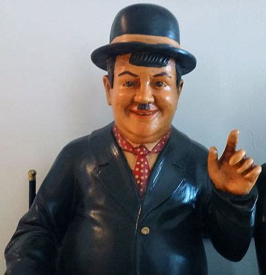 LAUREL AND HARDY STATUES ON A BENCH, 25" TALL | #456352590