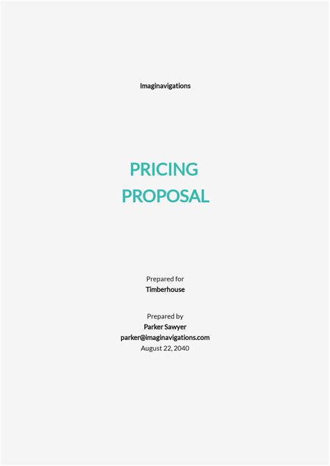 Pricing Proposal Template Free Pdf Word Template Net