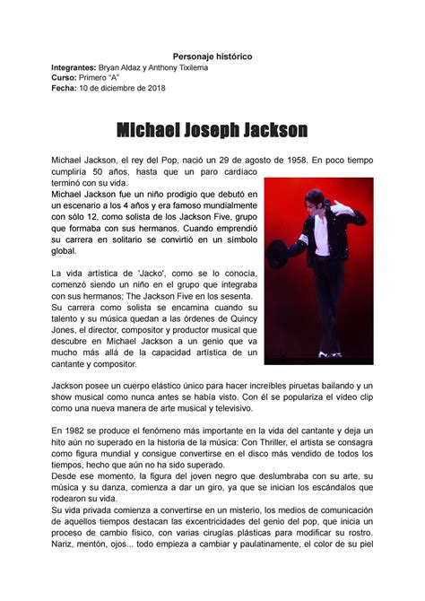 Biografía De Michael Jackson By Bryan Aldaz Issuu