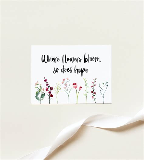 Where Flowers Bloom So Does Hope Print Floral Meadow Print Etsy