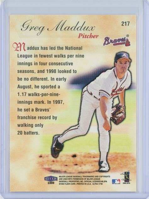 1999 Fleer Ultra Season Crowns 217 Greg Maddux For Sale Online EBay