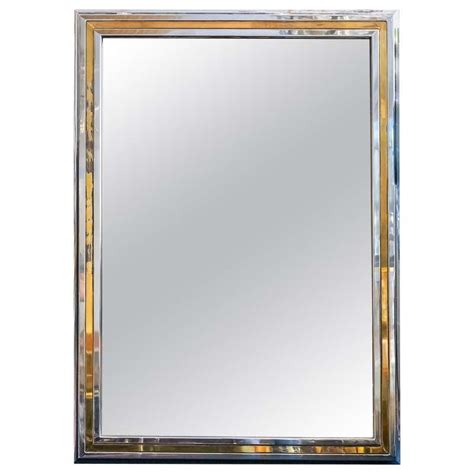 Modern Brass And Chrome Wall Mirror For Sale At 1stdibs