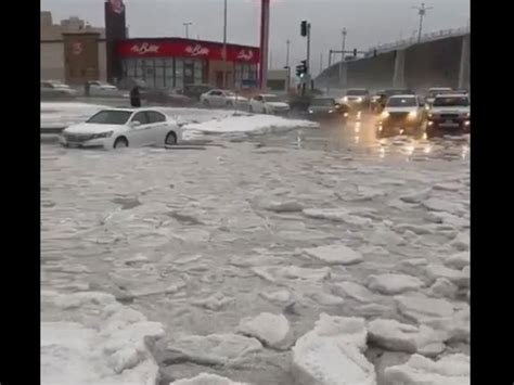 Video Rare Snow And Hail Hit Al Baha Region Of Saudi Arabia