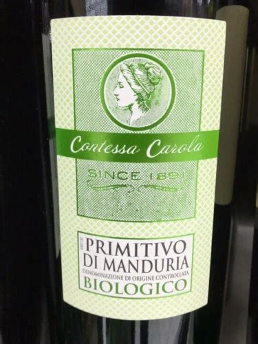 Contessa Carola Primitivo Di Manduria Biologico Vivino US