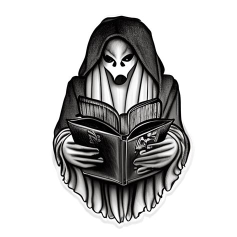 Holographic Ghost Reading Sticker Creative Fabrica