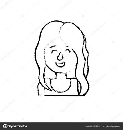 Figure Beauty Woman Hairstyle Design Blouse Vector Illustration Stock