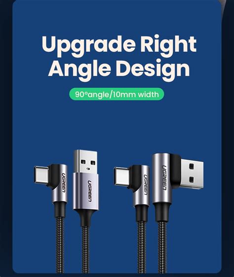 Ugreen Usb C Cable Right Angle Usb Type C Fast Charge Cable 90 Degree