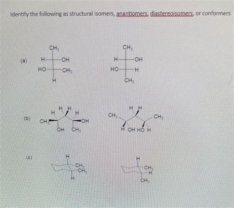 Solved Identify the following as structural isomers, | Chegg.com