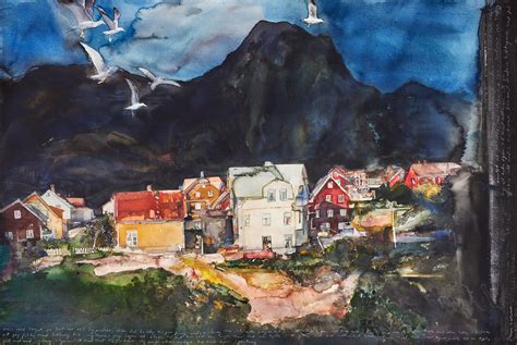 Bilder för 2488955 LARS LERIN Lofoten akvarell på papper 103 x 152