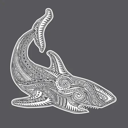 Best Shark Tribal Illustration download in PNG & Vector format