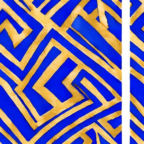 Art Deco Royal Blue And Gold Pattern · Creative Fabrica