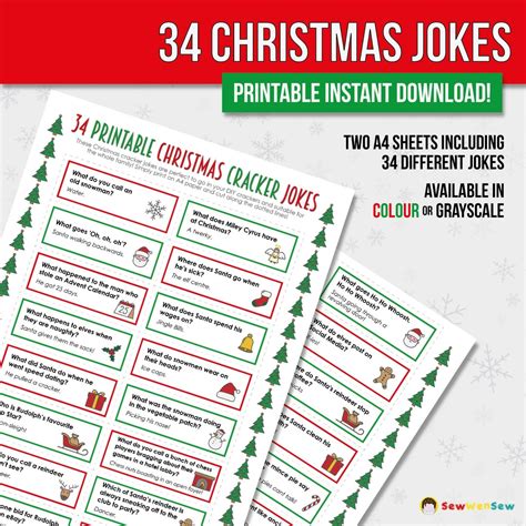 Printable Christmas Cracker Jokes Diy Cracker Jokes A4 Format