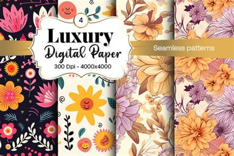 Floral Digital Paper Seamless Patterns Graphic By Hassanaasi001