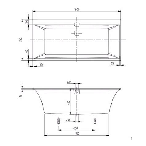 Villeroy And Boch Squaro Edge 12 Luxury Double Ended Bath UK Bathrooms