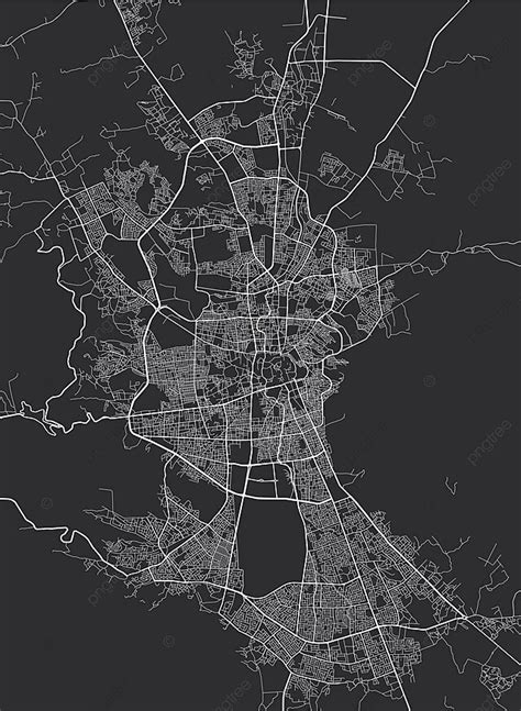 Illustrated Poster Of Sanaa Yemen A Detailed Street Map In Vector