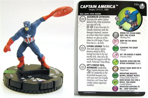 Heroclix 018a Captain America Captain America And The Avengers