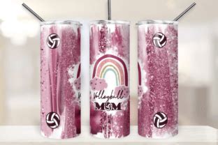 Volleyball Mom Tumbler Wrap 20oz Skinny Graphic By Skye Design