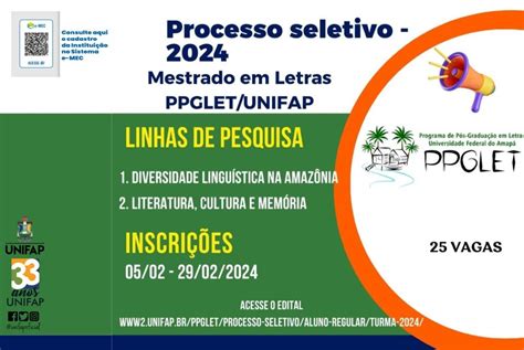 Mestrado em Letras abre inscrições para a turma 2024 UNIFAP