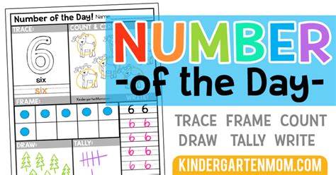 Free Number Of The Day Worksheets Kindergarten Mom