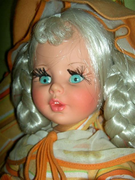 Vintage 1960s Furga 14 Doll Cry Box Platinum Blond Rooted Hair Plastic