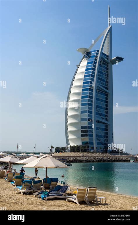 Dubai, view of the famous luxury Burj Al Arab hotel Stock Photo - Alamy