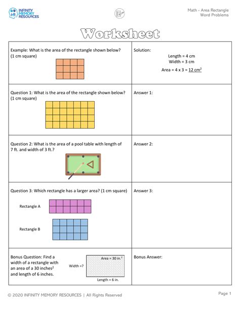 Area Rectangle Word Problems Pango