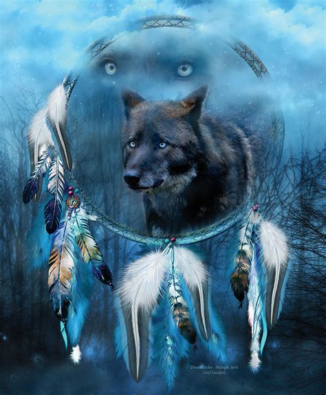 Dream Catcher Midnight Spirit Mixed Media By Carol Cavalaris Fine