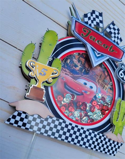 Lightning Mcqueen Cake Topper Shaker With Light Lightning Etsy Canada