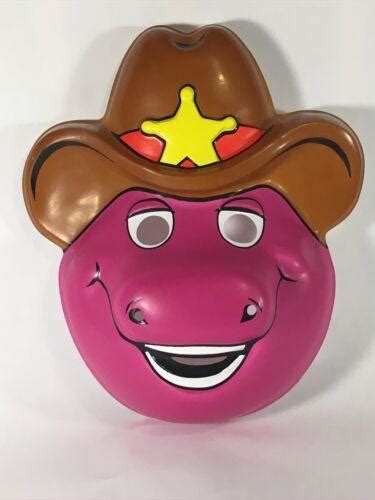 Barney The Dinosaur Pvc Mask Howdy Friends Cowboy Hat 3845073901