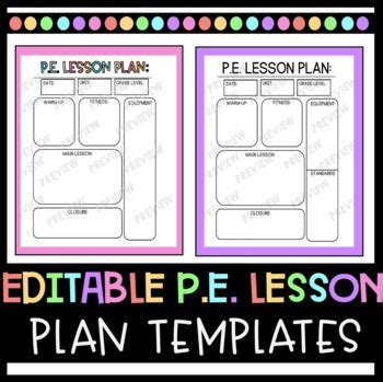 Editable Pe Lesson Plan Template Pe Lesson Plans Pe Lessons Lesson