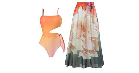 Lkupro Badeanzug Sexy Zweiteiliger Badeanzug Schmales Retro Bikini Set Rock Abdeckung 1 St