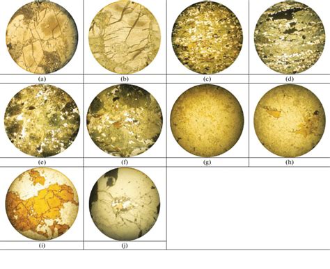 Micrographs Of Thin Sections Of A I Rocks And J Mineral A B