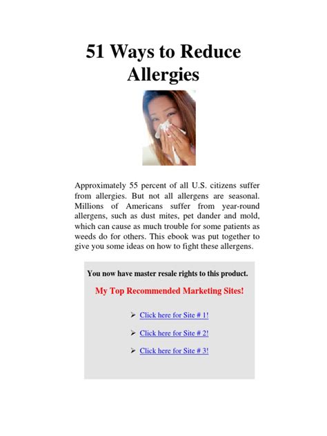 51 Ways To Fight Hay Fever And Other Allergies Pdf Allergen Pollen