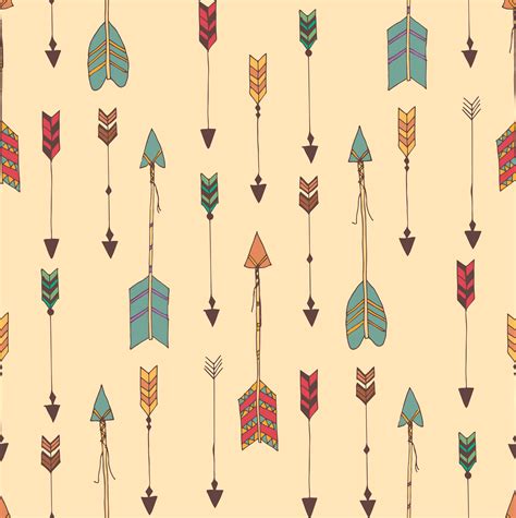 Bohemian Hand Drawn Arrows Seamless Pattern Vector Art At Vecteezy