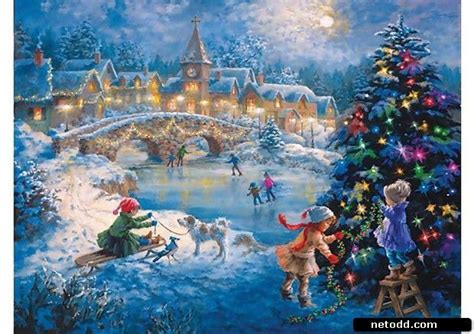 Christmas Landscape By Nicky Boehme Christmas Paintings Christmas