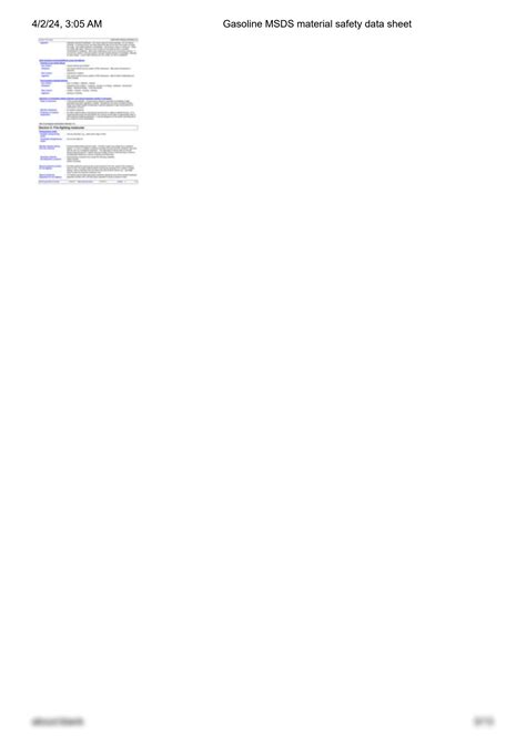 Solution Gasoline Msds Material Safety Data Sheet Studypool