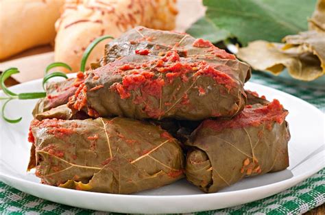 Premium Photo | Dolma, stuffed grape leaves, turkish and greek cuisine