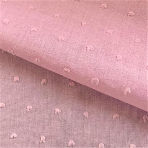 Tissu Coton Plumetis Rose au Mètre pour l Habillement et la création d