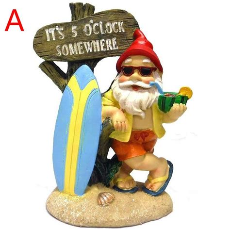 Buy Resin Naughty Garden Gnome Garden Statue Christmas Dress Up Garden