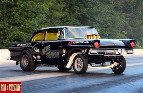 57 Ford Gasser Bone Shaker Hot Cars Drag Cars Drag Racing Cars